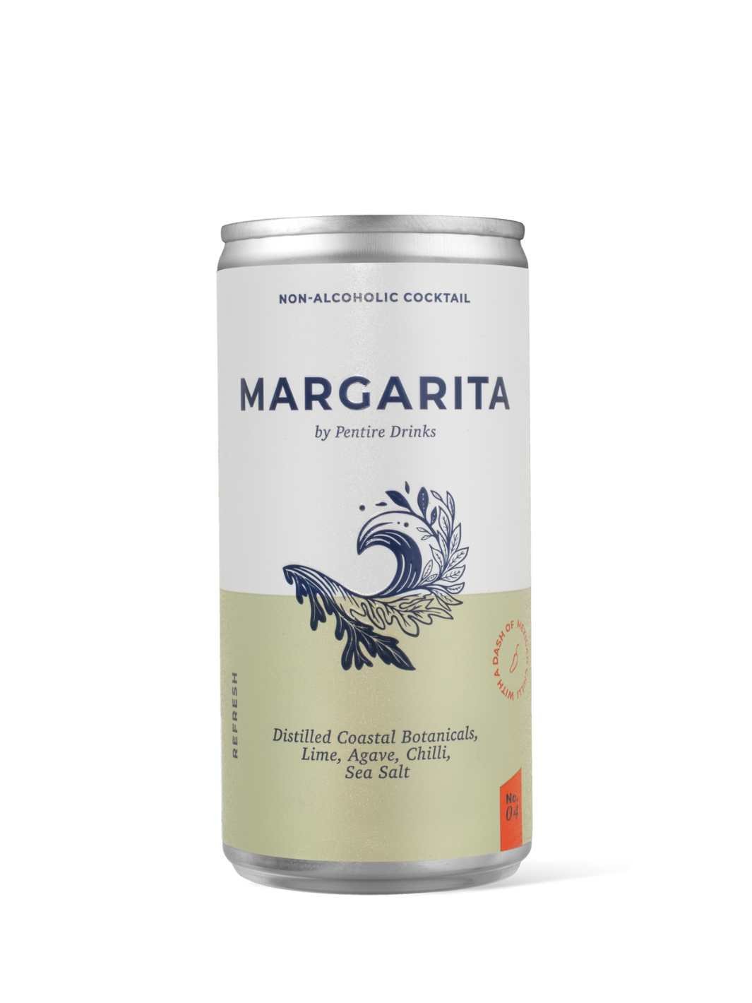 Pentire Margarita Premixed Non - Alcoholic Cocktail Cans [4 - Pack] - DrinkNolo.ie