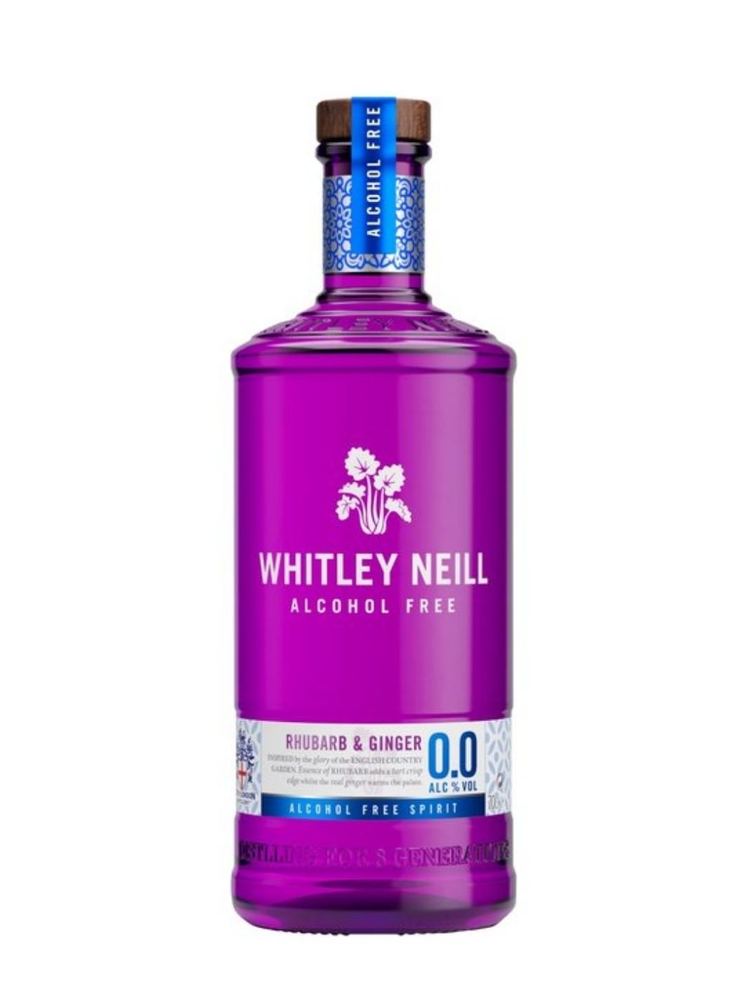 Whitley Neill Alcohol-Free Rhubarb & Ginger Gin [700ml] - DrinkNolo.ie